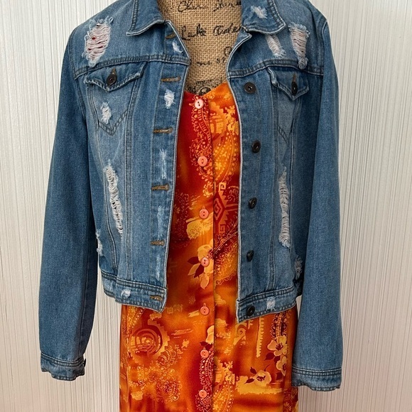 Spago Dresses & Skirts - Spago Vintage Orange Patterned Maxi Dress Size 16-18 ….